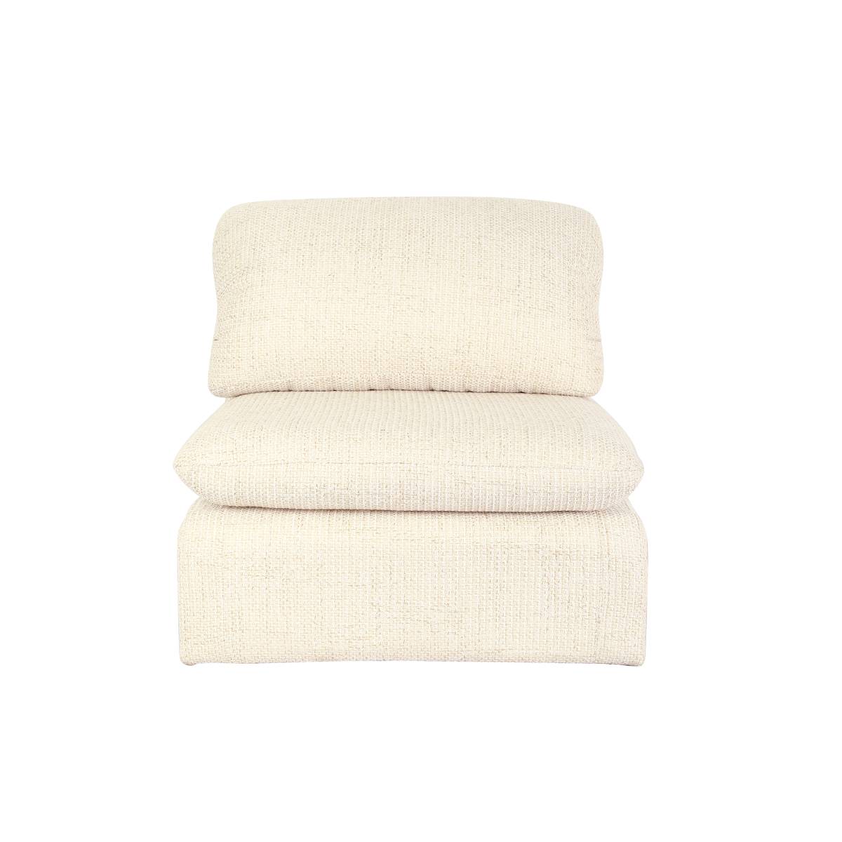 Fauteuil en tissu ARELYA blanc, MADE IN MEUBLES