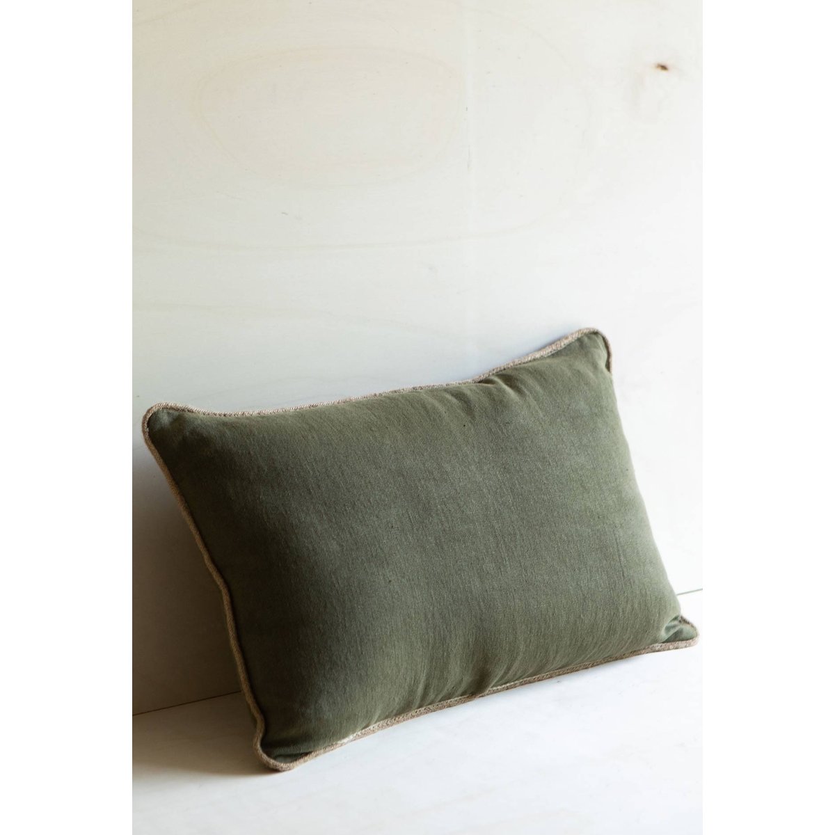 Housse de coussin en lin, Salvador vert kaki, GABRIELLE PARIS