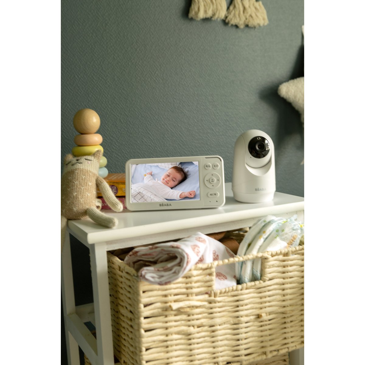 Caméra additionnelle rotative 360° compatible écoute bébé ZEN PLUS 2 blanc, BEABA