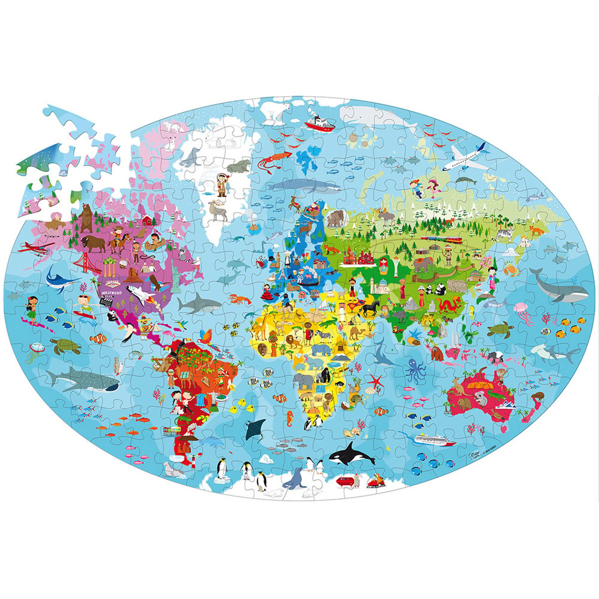 Puzzle & Livre - Voyagez, découvrez, explorez, La Terre bleu, SASSI