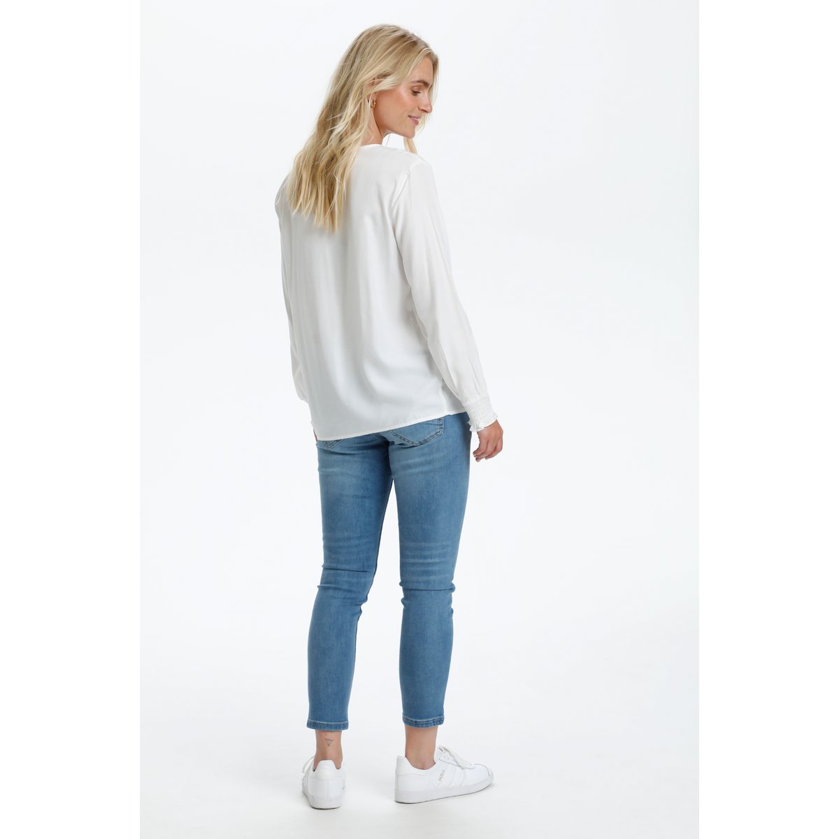 Long sleeved blouse blanc snow white, CREAM