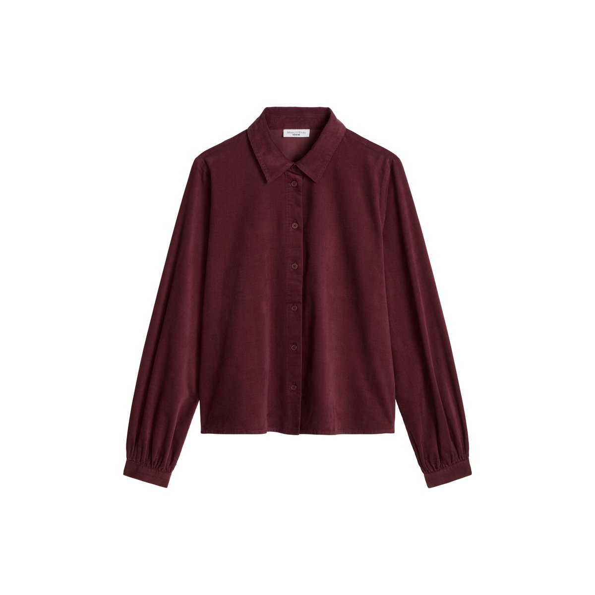Chemisier à manches longues en velours côtelé fin, coupe regular en coton biologique rouge, MARC O’POLO DENIM