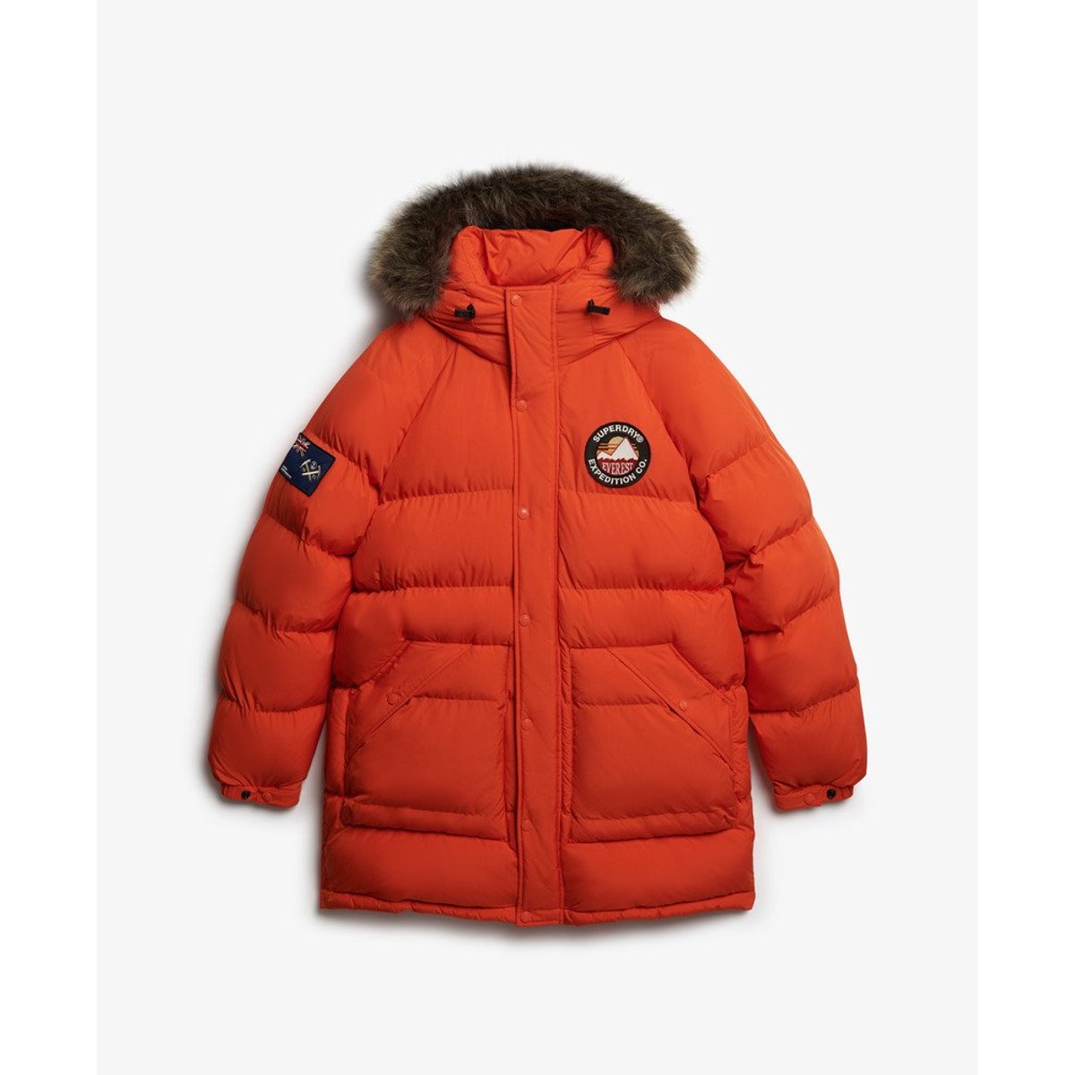Parka Longue Matelassée Everest orange vif, SUPERDRY