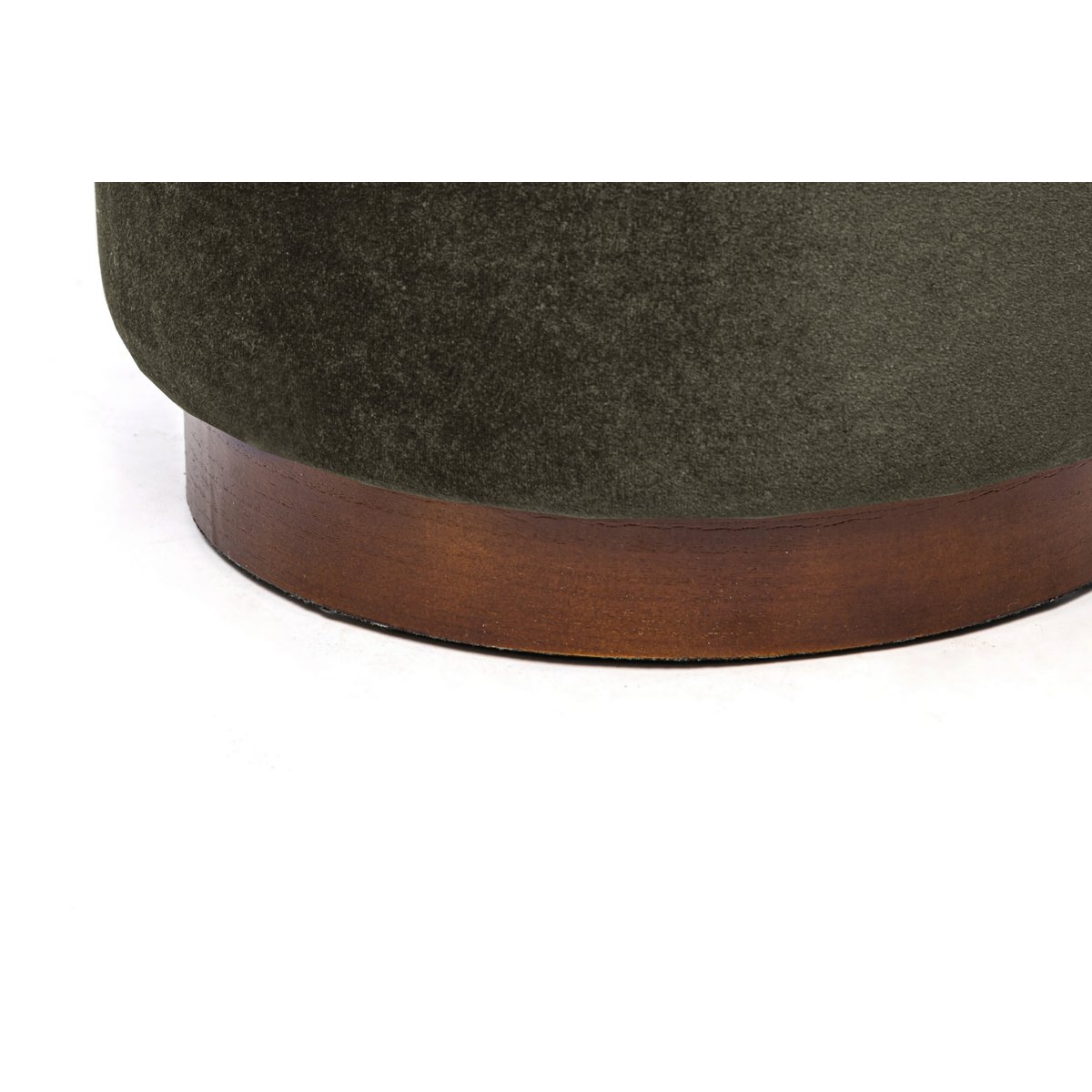 Pouf velours et bois, SOKA marron chocolat, NORDLYS