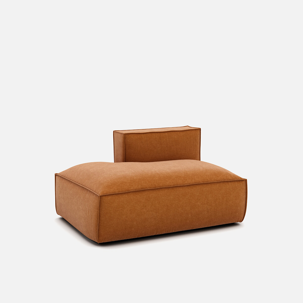 Elément récamière gauche pour canapé modulable, en velours texturé, SEVEN ocre, LA REDOUTE INTERIEURS