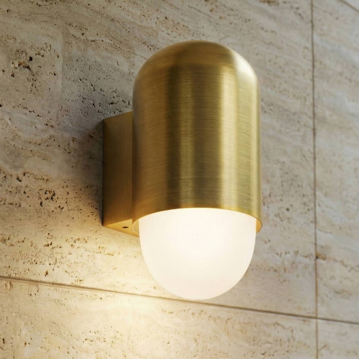 Applique extérieure en aluminium moderne laiton, blanc, LINDBY