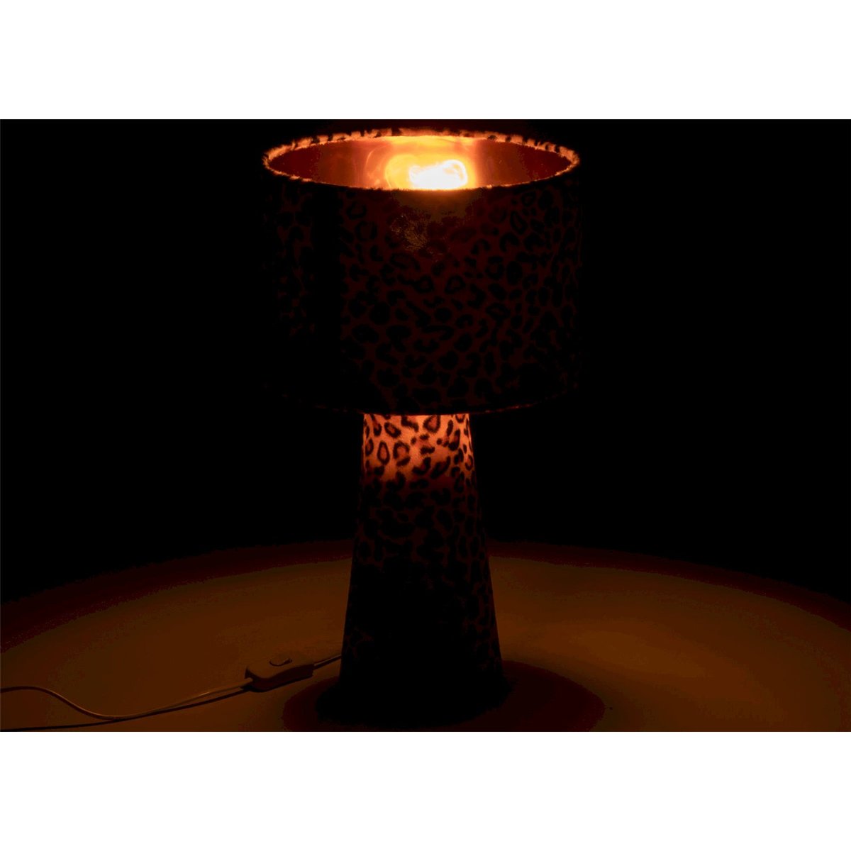 Lampe de table léopard en tissu imprimé léopard multicolore, RECOLLECTION