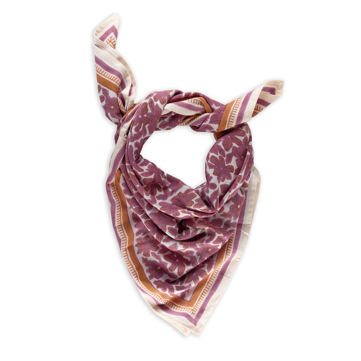 Grand Foulard en coton impriméMANOA violet sureau, BINDI ATELIER