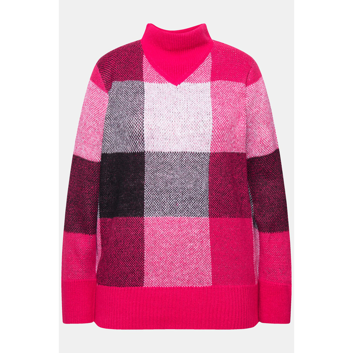 Pull à col montant et manches longues rose rouge, ULLA POPKEN