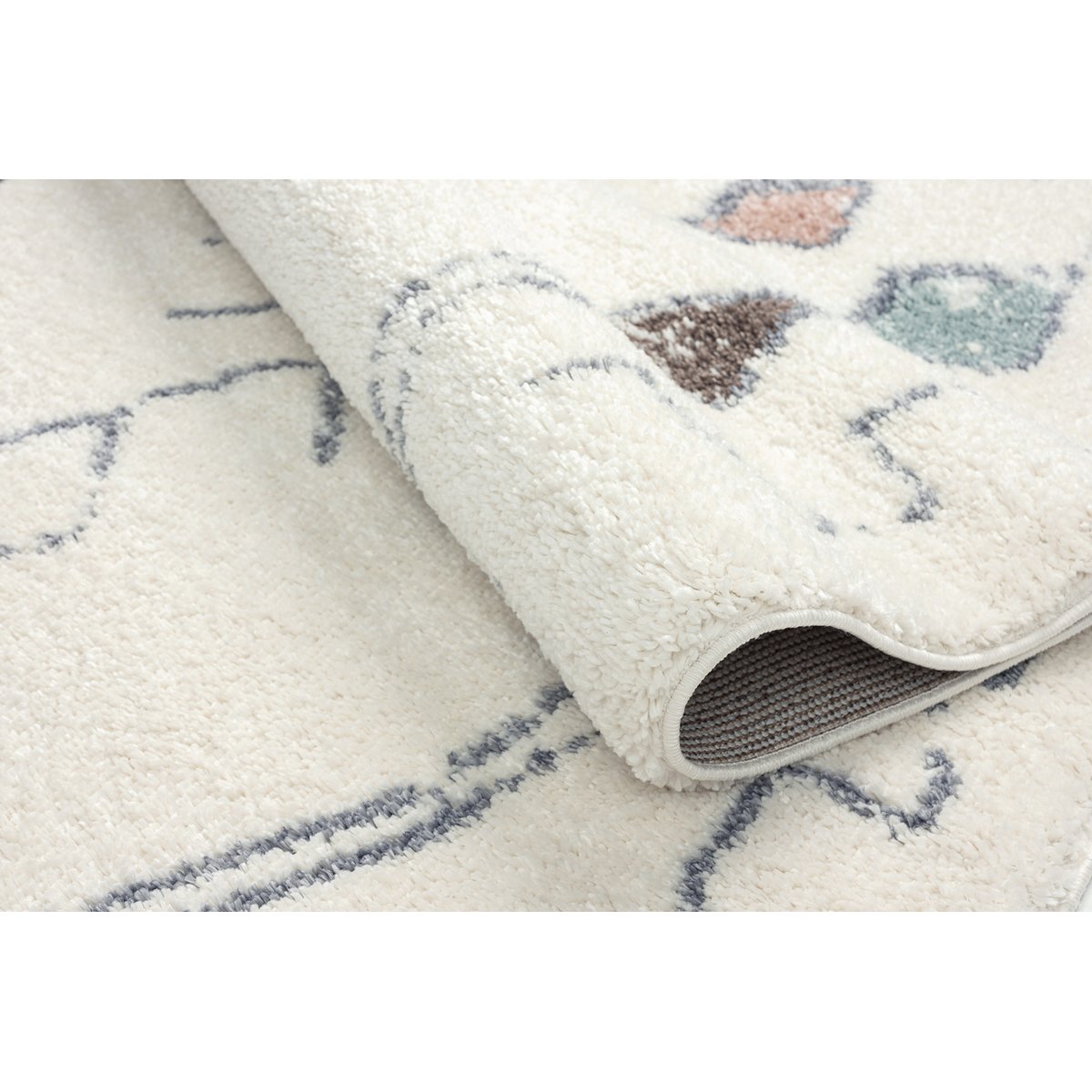Tapis de salon imitation laine à franges DELYA beige, NAZAR RUGS