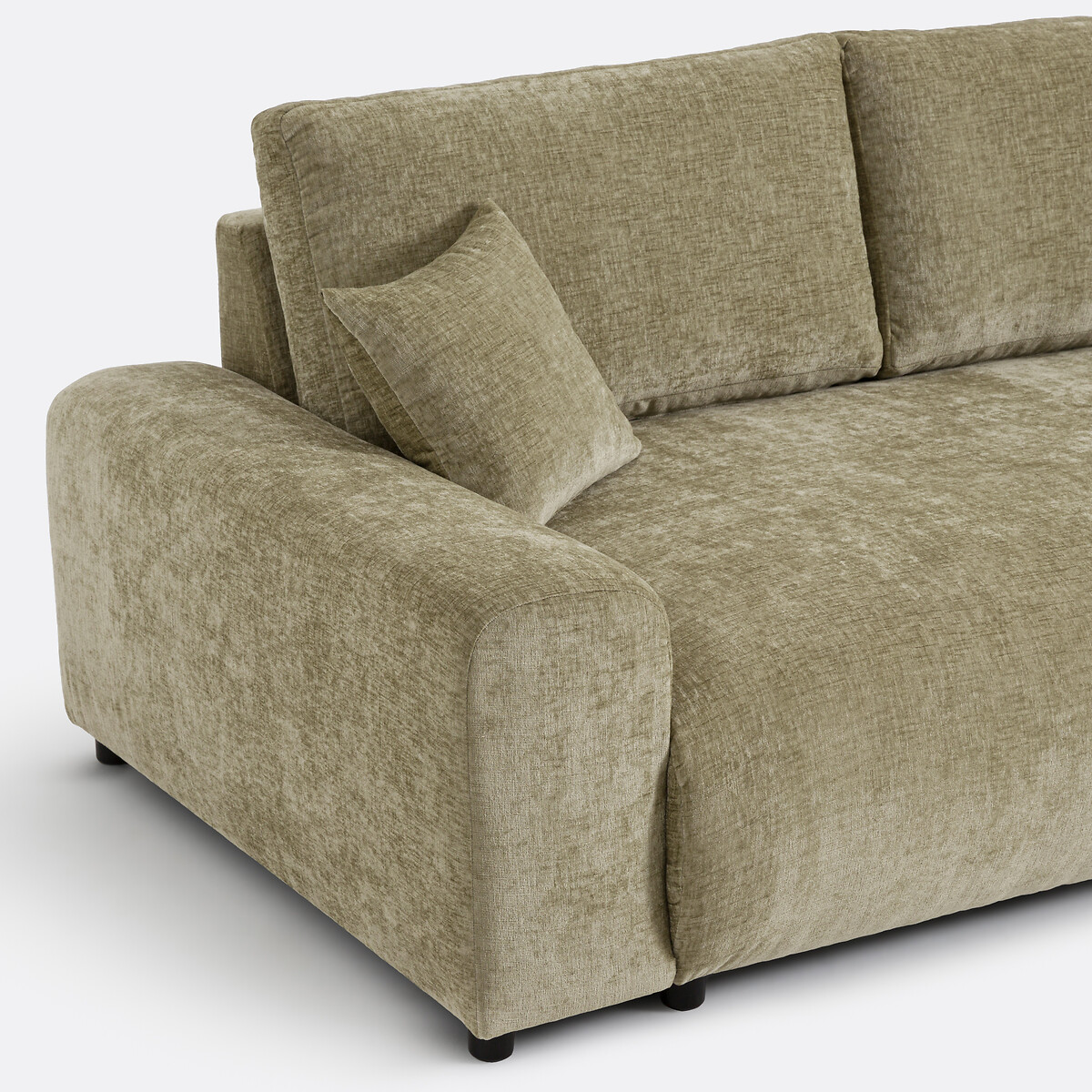 Canapé droit, 2 places, en chenille flammée, GALENE vert eucalyptus, LA REDOUTE INTERIEURS