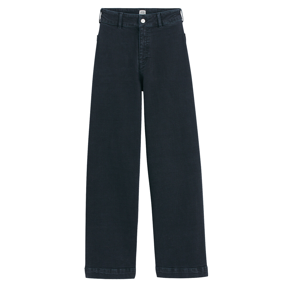 Wijde jeans met hoge taille brossed zwart, LA REDOUTE COLLECTIONS