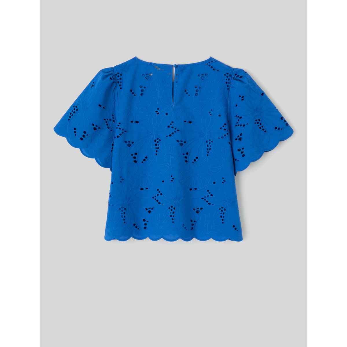 Blouse en broderie anglaise bleu foncé, BZB