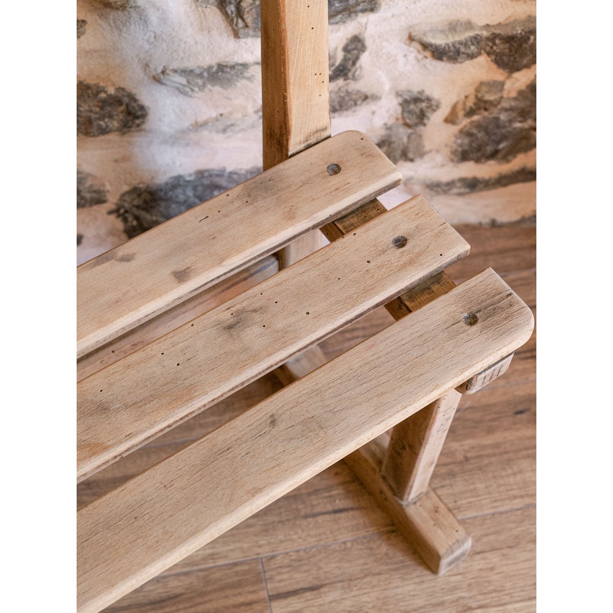 Banc en chêne Antoine N°419 - Bon état bois clair, DEBONGOUT