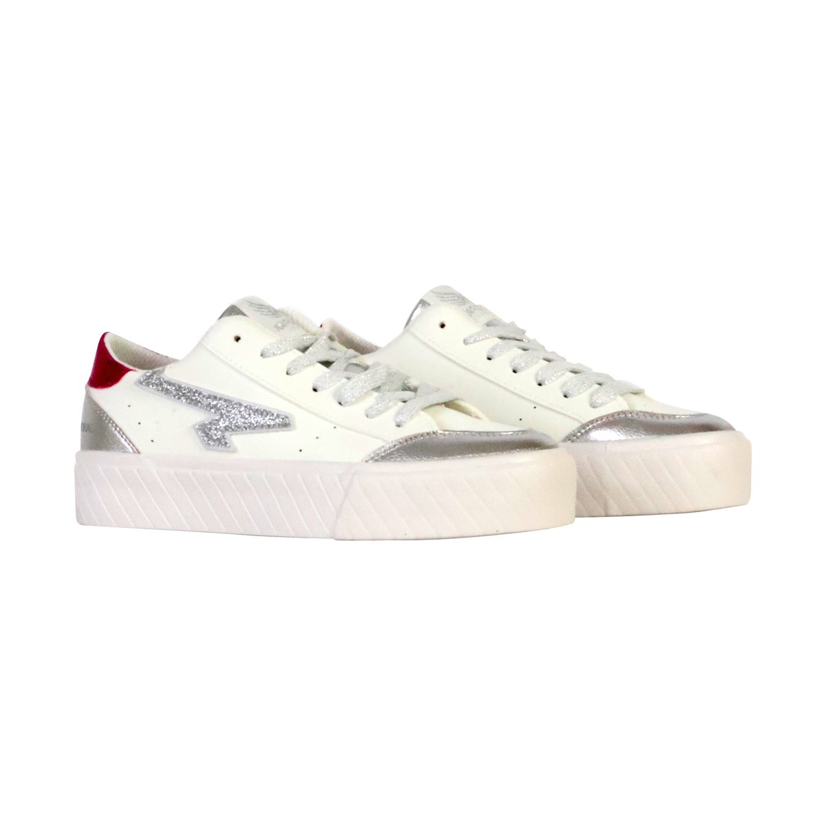 Basket Basse à Lacets Cyndia blanc rose, KAPORAL