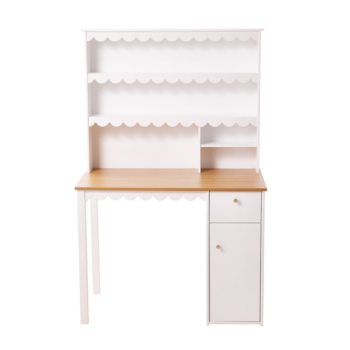 Bureau enfant rangement feston blanc, VERTBAUDET