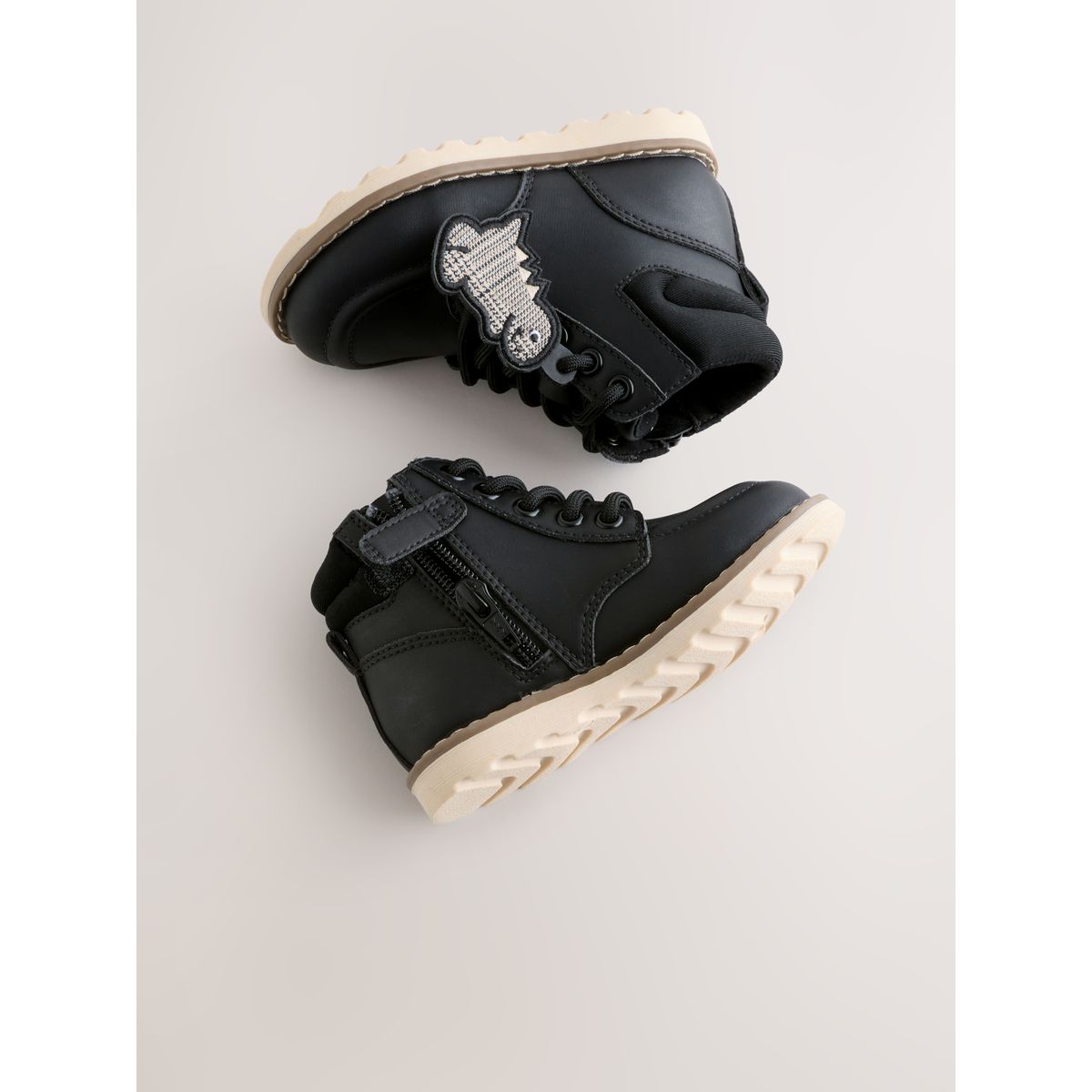 Bottines à lacets dinosaure noir, NEXT