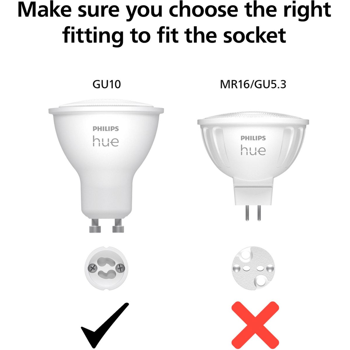 Ampoule LED connectée GU10 White&Color Ambiance pack de 2 couleur unique, PHILIPS HUE