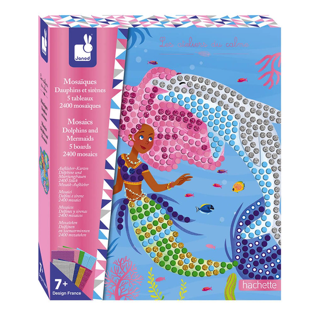 Kit Créatif - Mosaïques Dauphins Et Sirènes bleu, JANOD