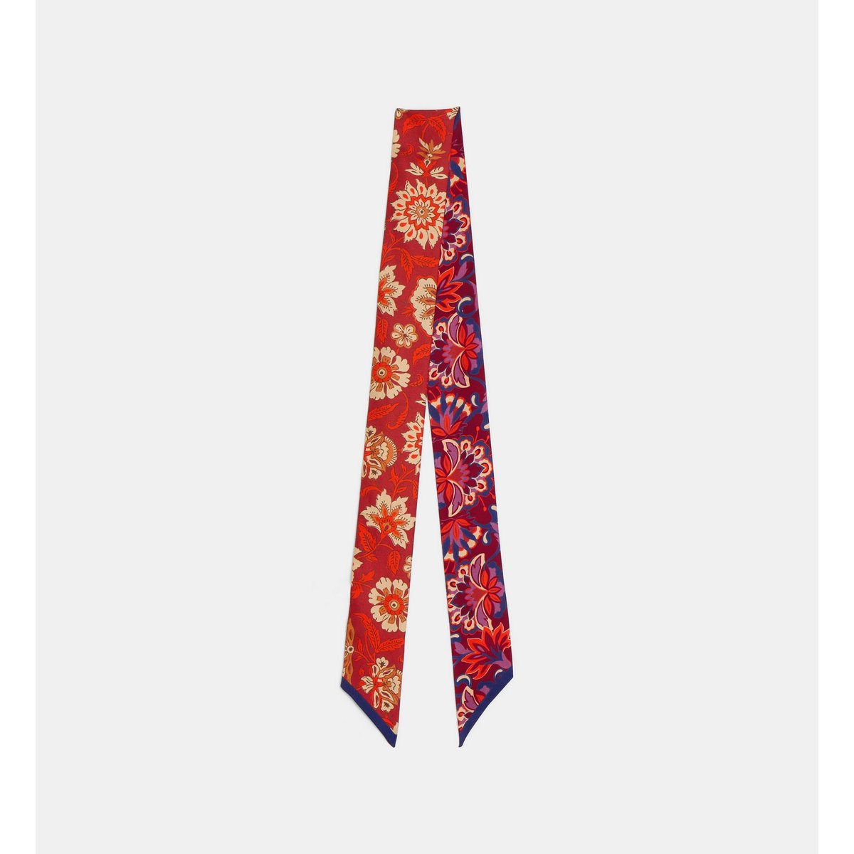 Echarpe fine lolita l en soie motif floral rouge, GALERIES LAFAYETTE