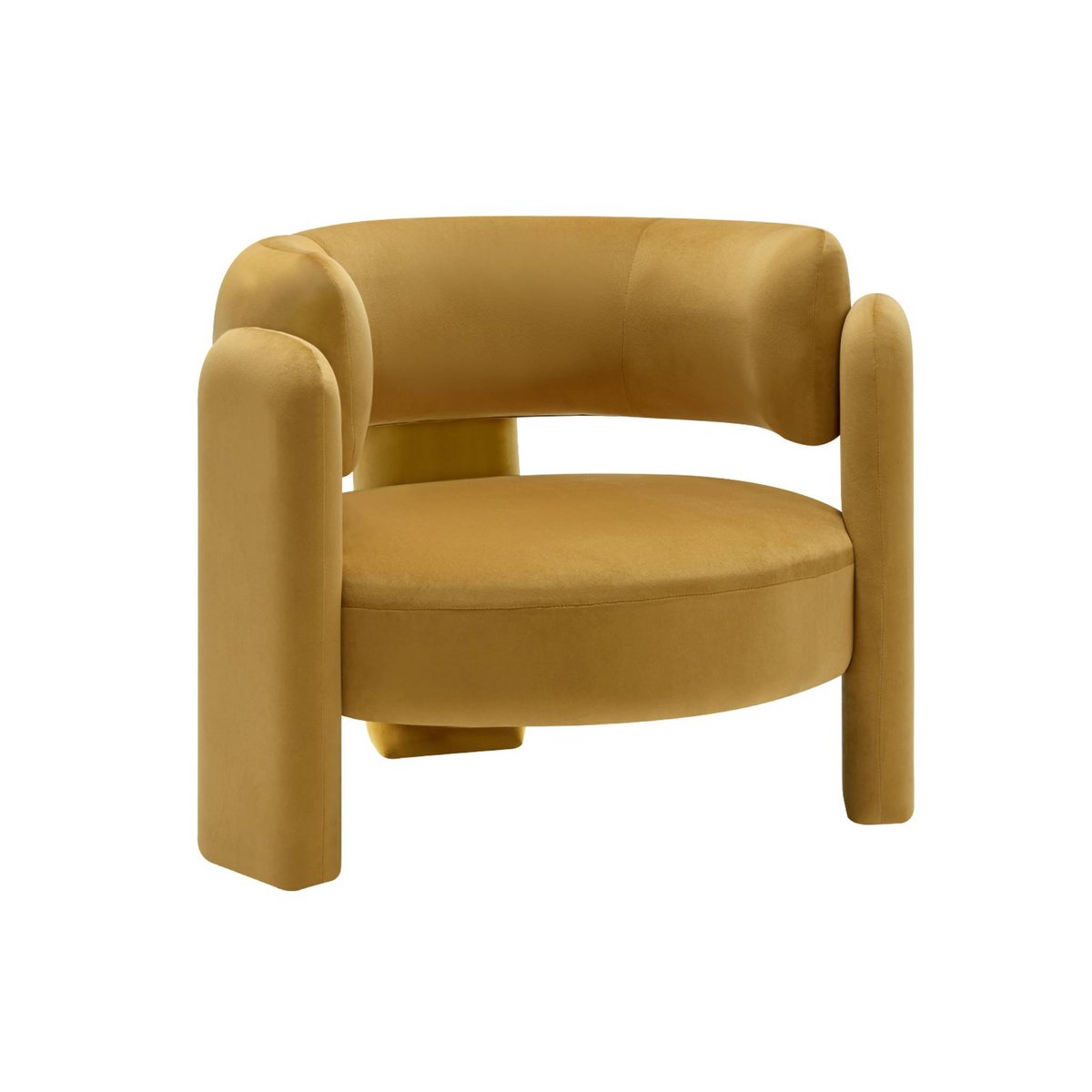 Fauteuil tripode en velours  MELLOW moutarde, SWEEEK
