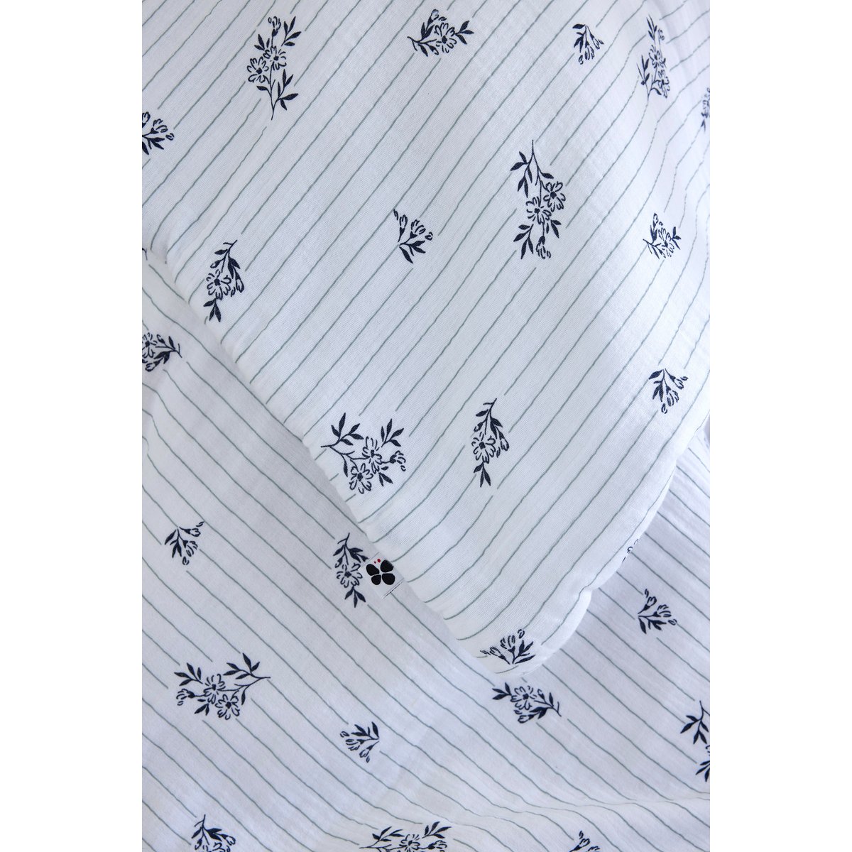 Bout de lit 90 x 200 cm en gaze de coton imprimée Eleonore blanc, EDEN