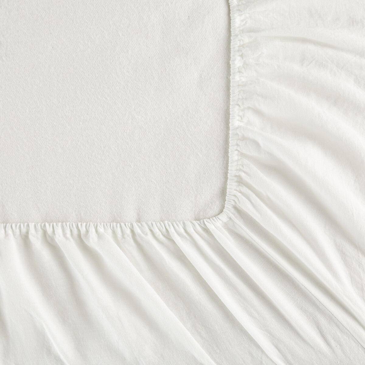 Drap-housse lin lavé, Elina blanc, AM.PM
