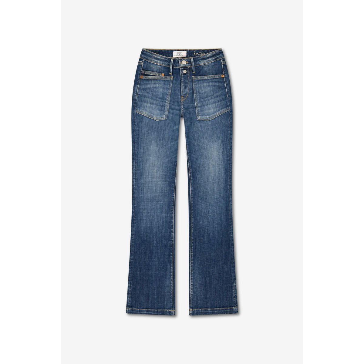 Jeans flare , longueur 34 blue, LE TEMPS DES CERISES