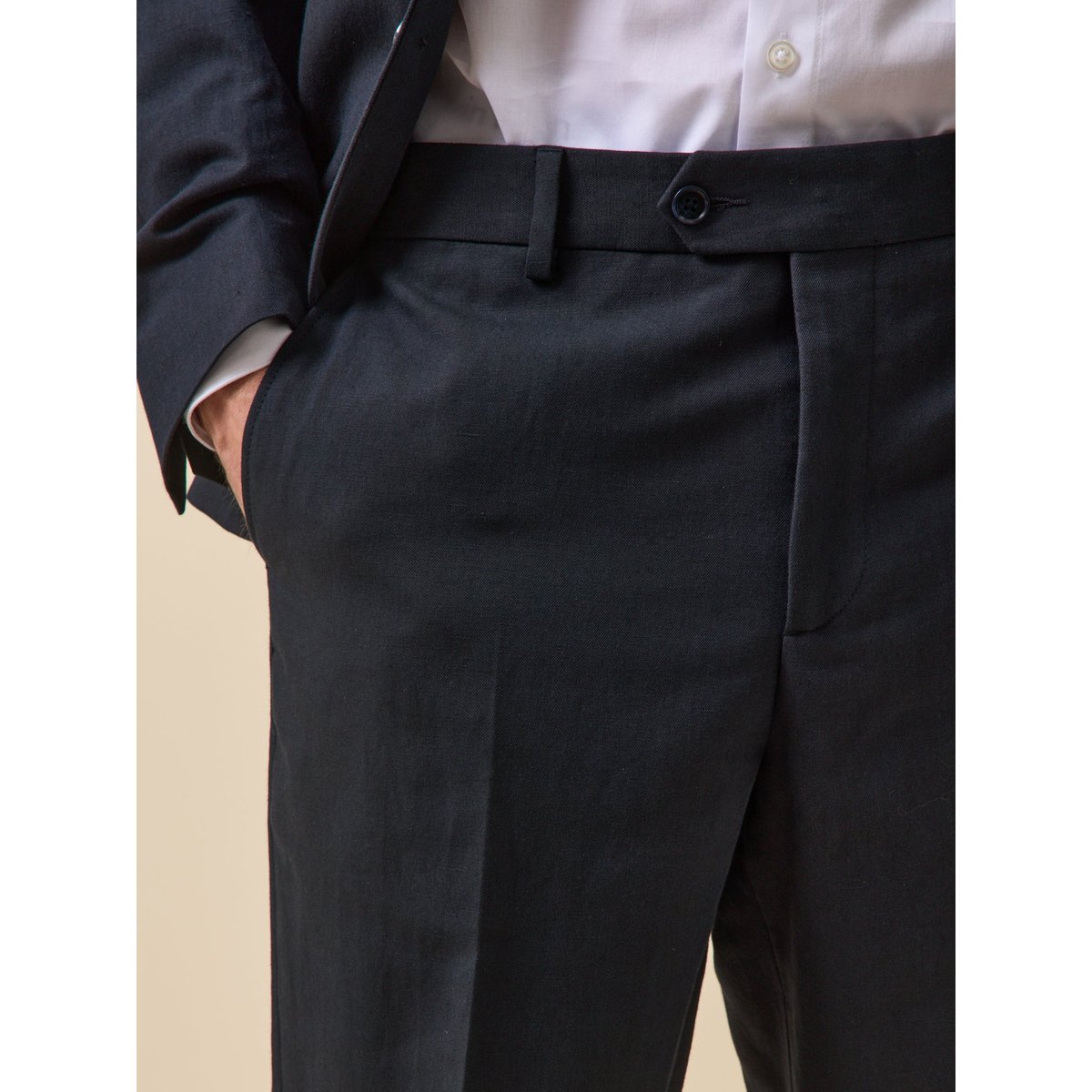 Pantalon de costume coton et lin encre, CYRILLUS