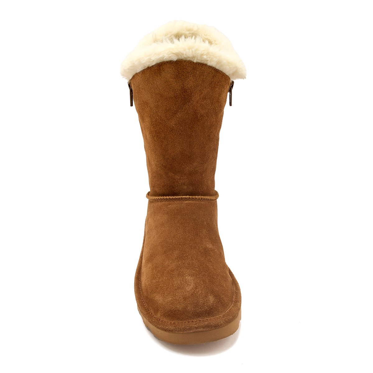 Boots fourrées 2 zips marron, PEDICONFORT