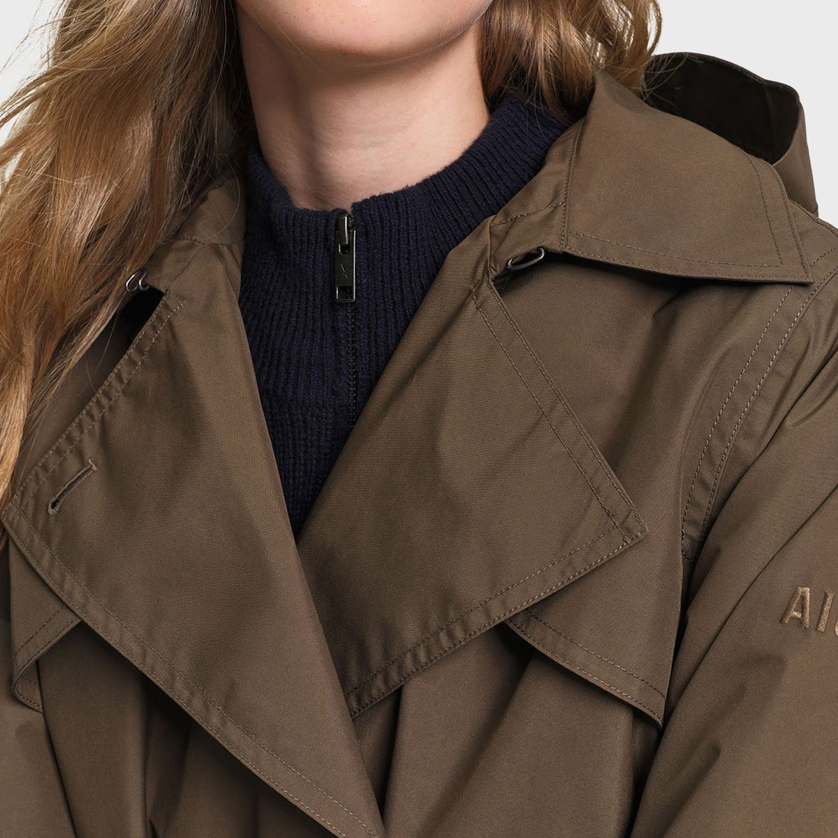 Trench imperméable mi-long à ceinture GORE-TEX® kaki, AIGLE