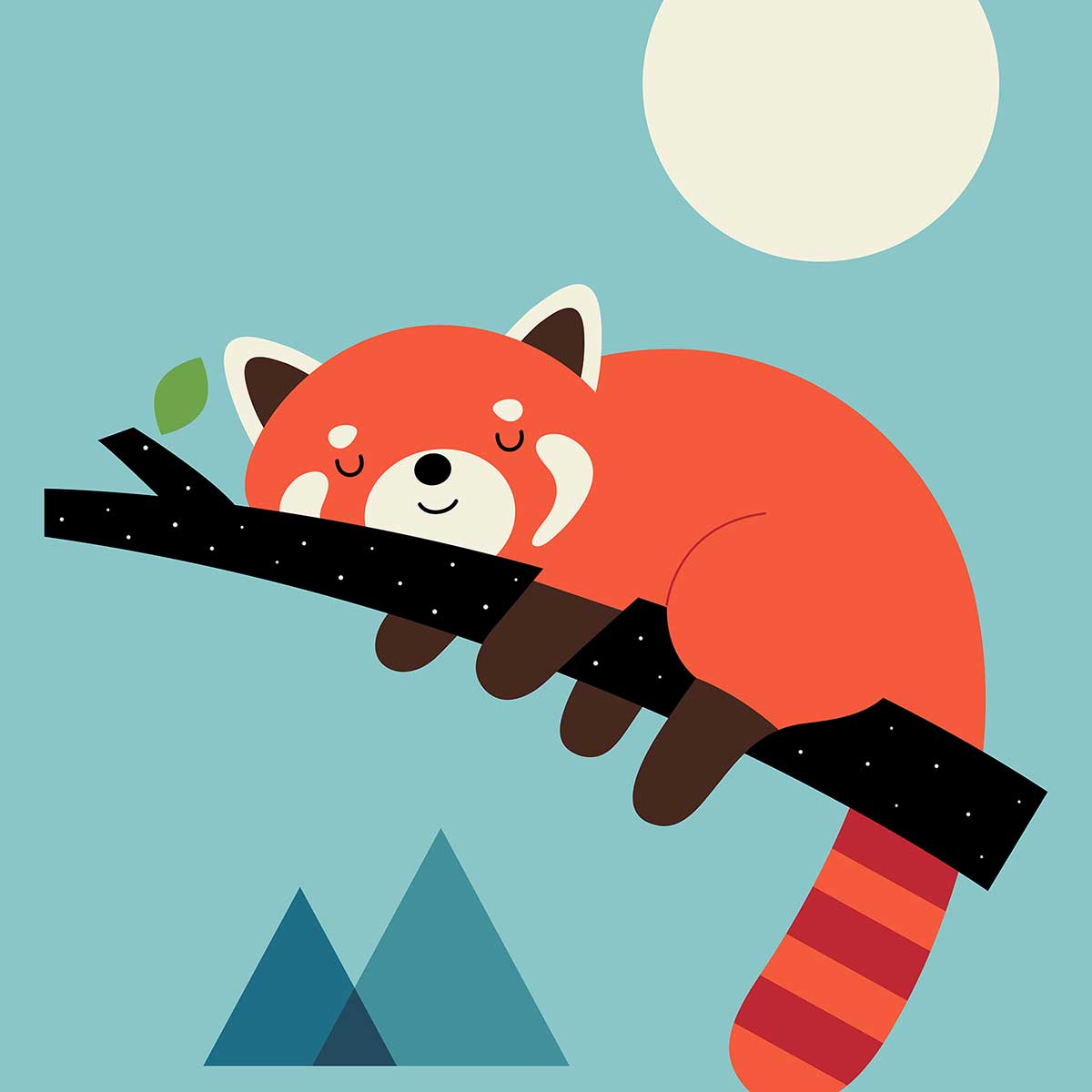 Affiche enfant c'est l'heure de la sieste affiche + cadre en bois - noir, HEXOA