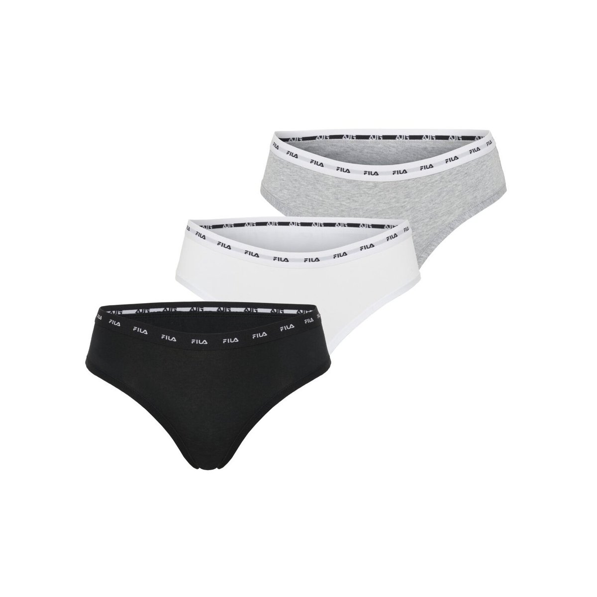 Lot De 3 Culottes Coton noir/gris/blanc, FILA