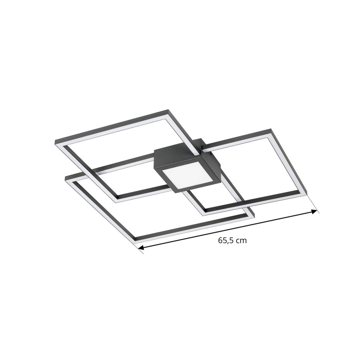 Plafonnier en aluminium moderneLED, Duetto anthracite, LINDBY