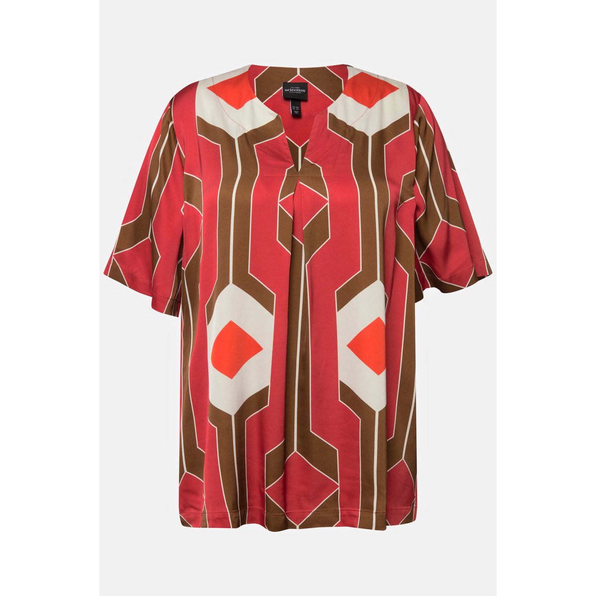 Tunique rétro à col tunisien et rouge, ULLA POPKEN