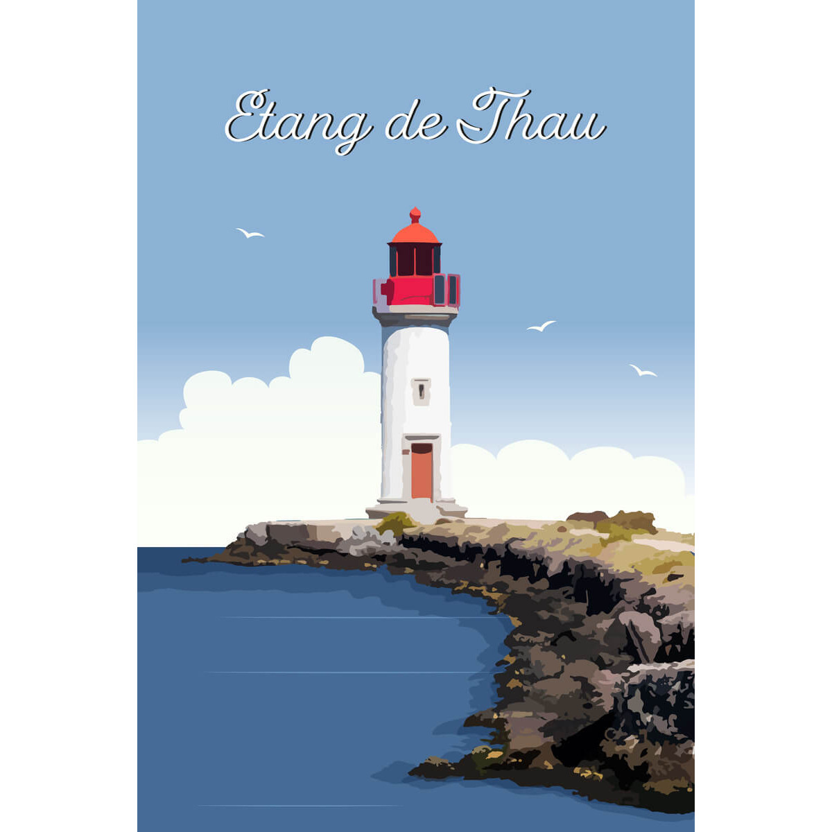 Tableau Mural Illustration Étang De Thau MER tableaux sur toile-bleu, CEANOTHE