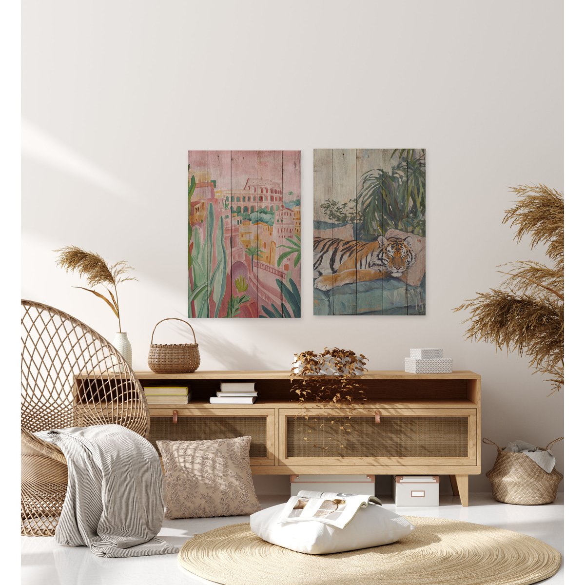 Panneau décoratif en bois 60x40 Roma rose, REALLY NICE THINGS