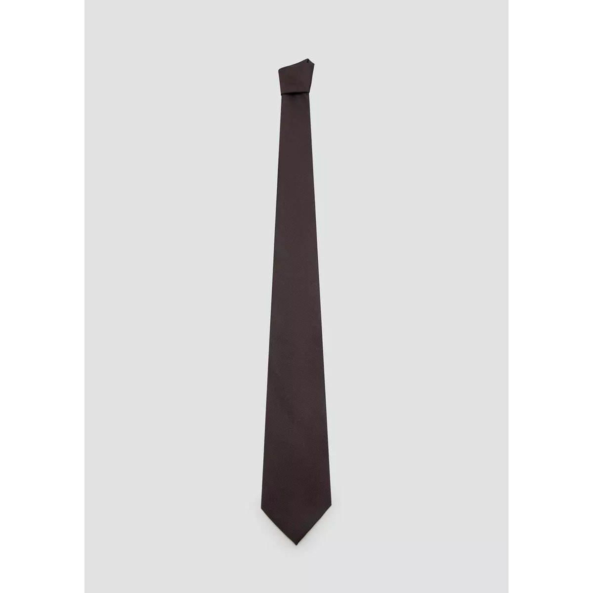 Cravate soie unie marron, MANGO MAN
