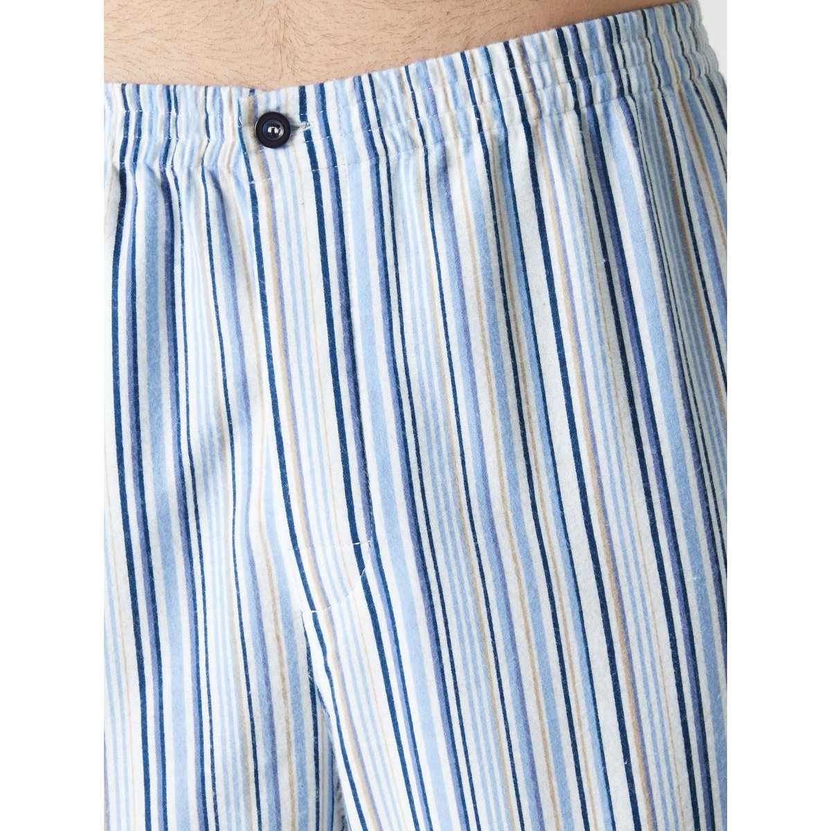 Pyjama classique flanelle pur coton rayé bleu ciel, DAXON