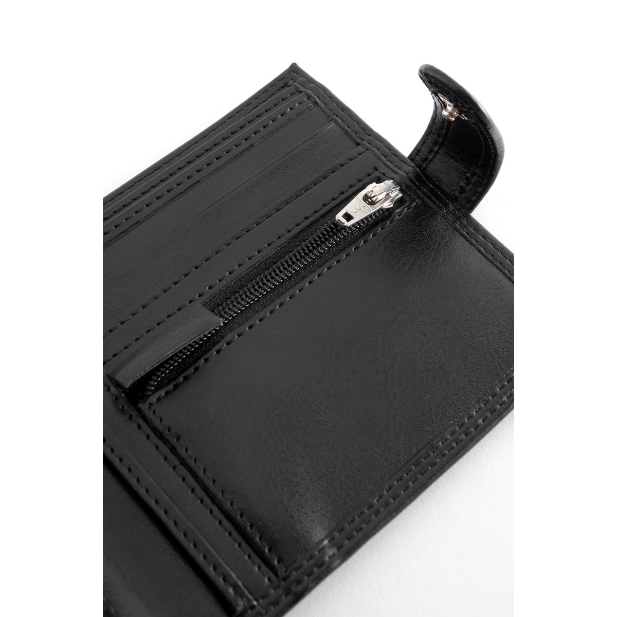 Portefeuille à bouton-pression noir, NEXT