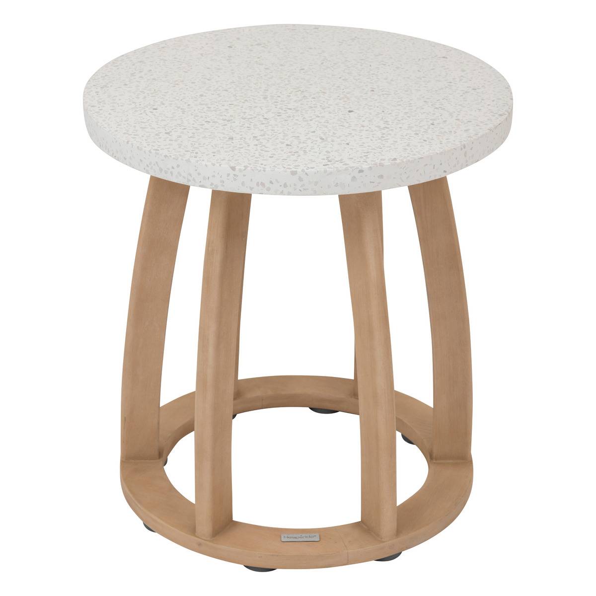 Table d'appoint de jardin en bois d'eucalyptus LEMINDO beige, HESPERIDE