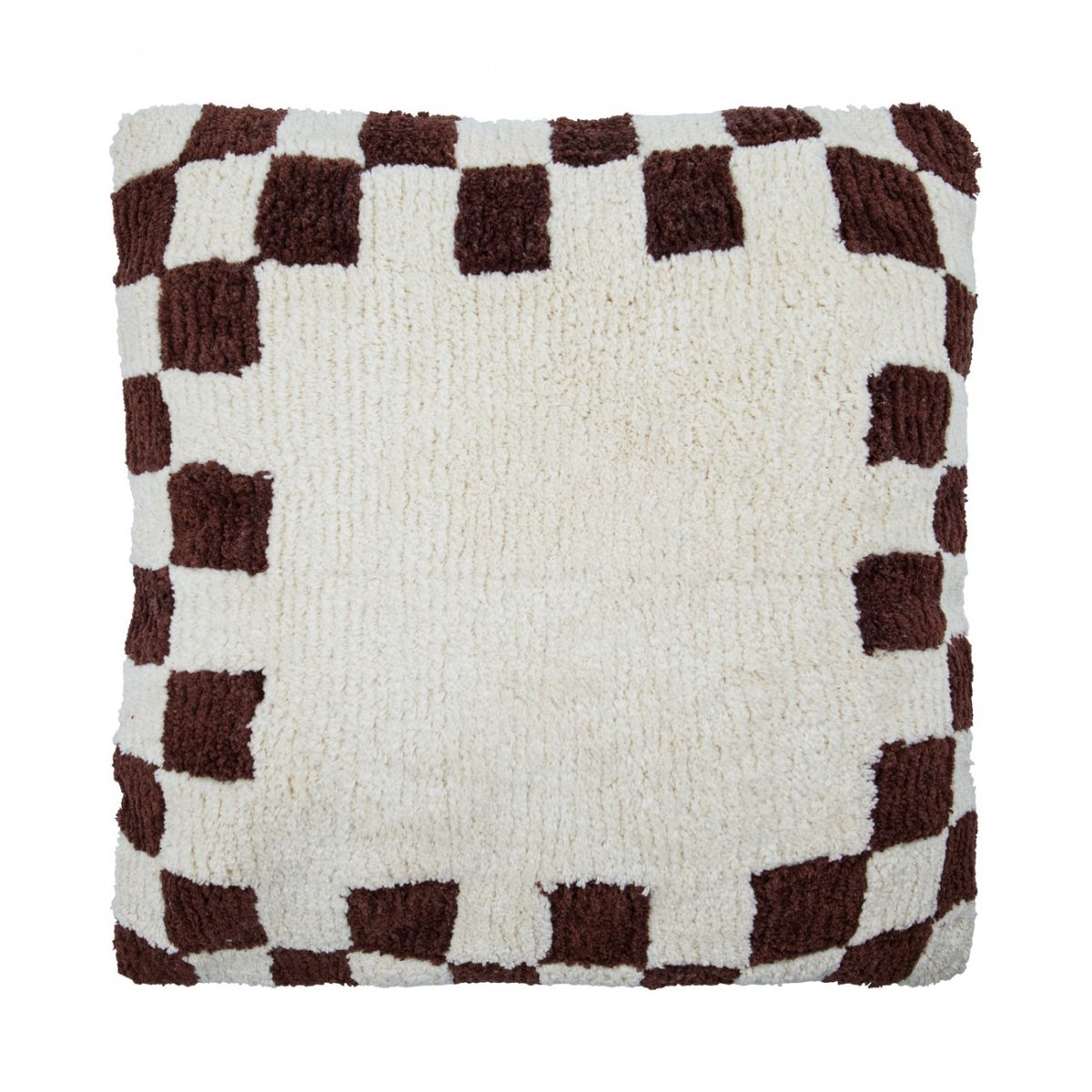 Housse de coussin en coton tufté Chess marron, beige, HOUSE DOCTOR