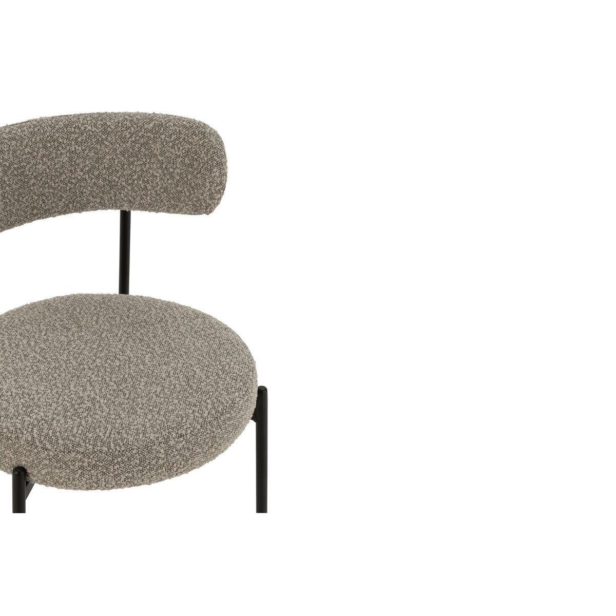 Chaises design en métal noir et bouclette (lot de 2) - GERDA gris, HELLIN, DEPUIS 1862