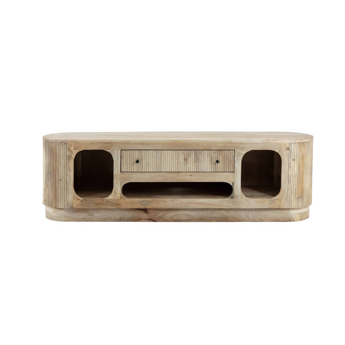 Meuble TV en bois de manguier AMARA blanc, MADE IN MEUBLES