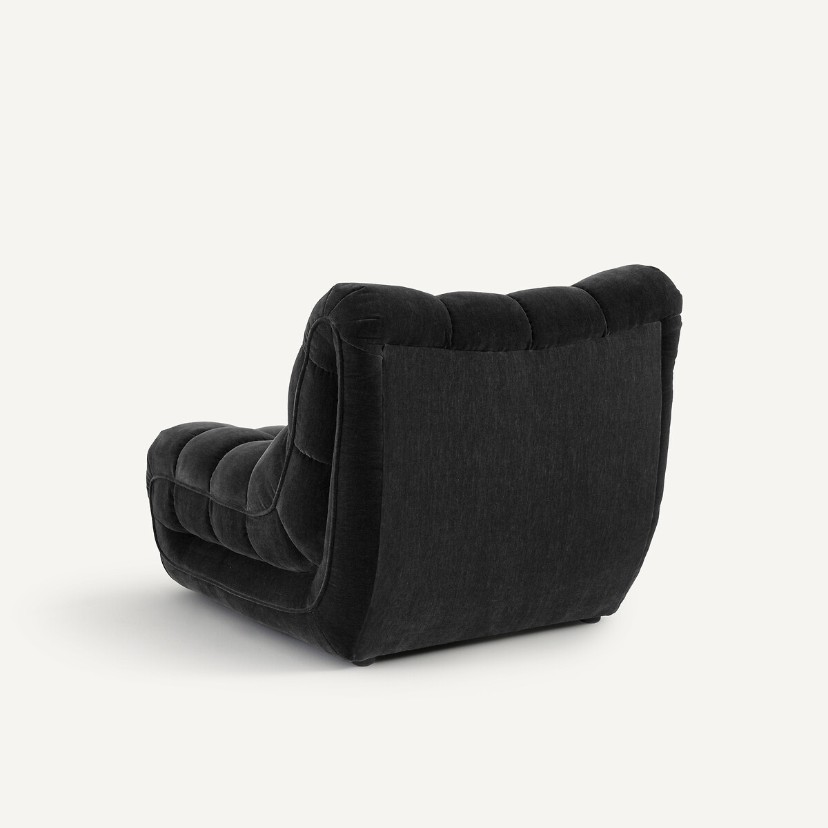 Fauteuil capitonné en velours, JUD anthracite, AM.PM