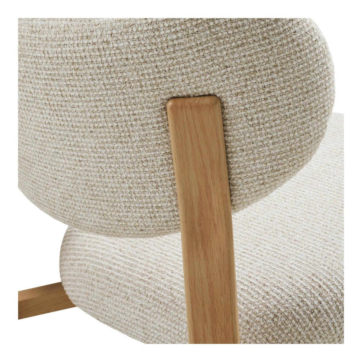 Chaise bois et tissu sable (lot de 2) AMSTERDAM ecru, PIER IMPORT
