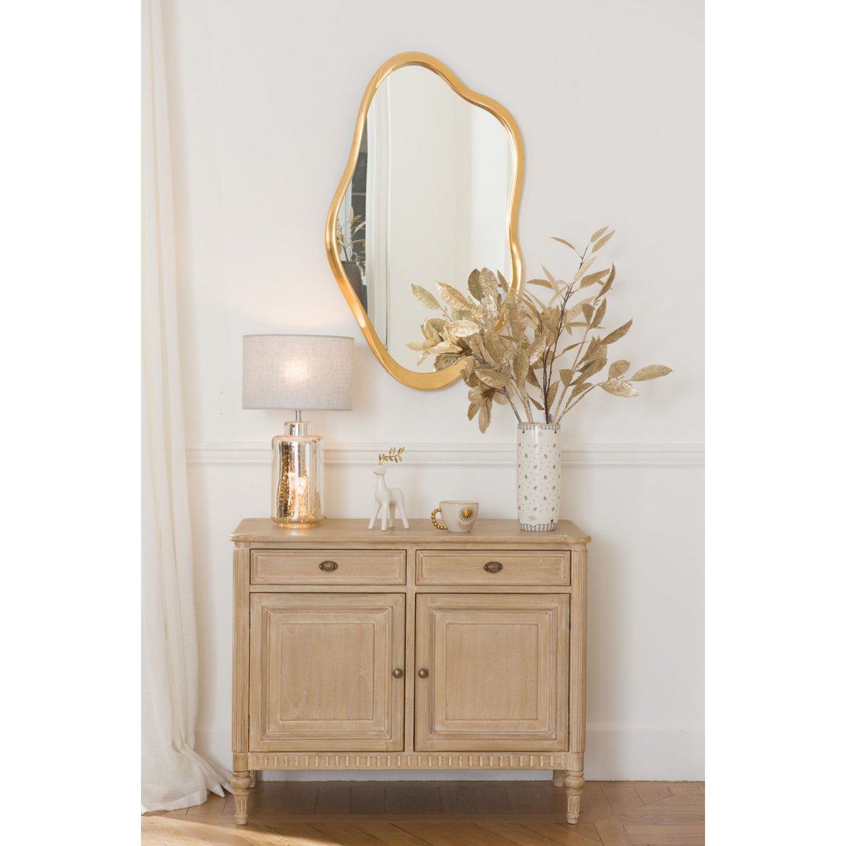 Buffet 2 portes en bois L100 cm Prestige marron, AMADEUS