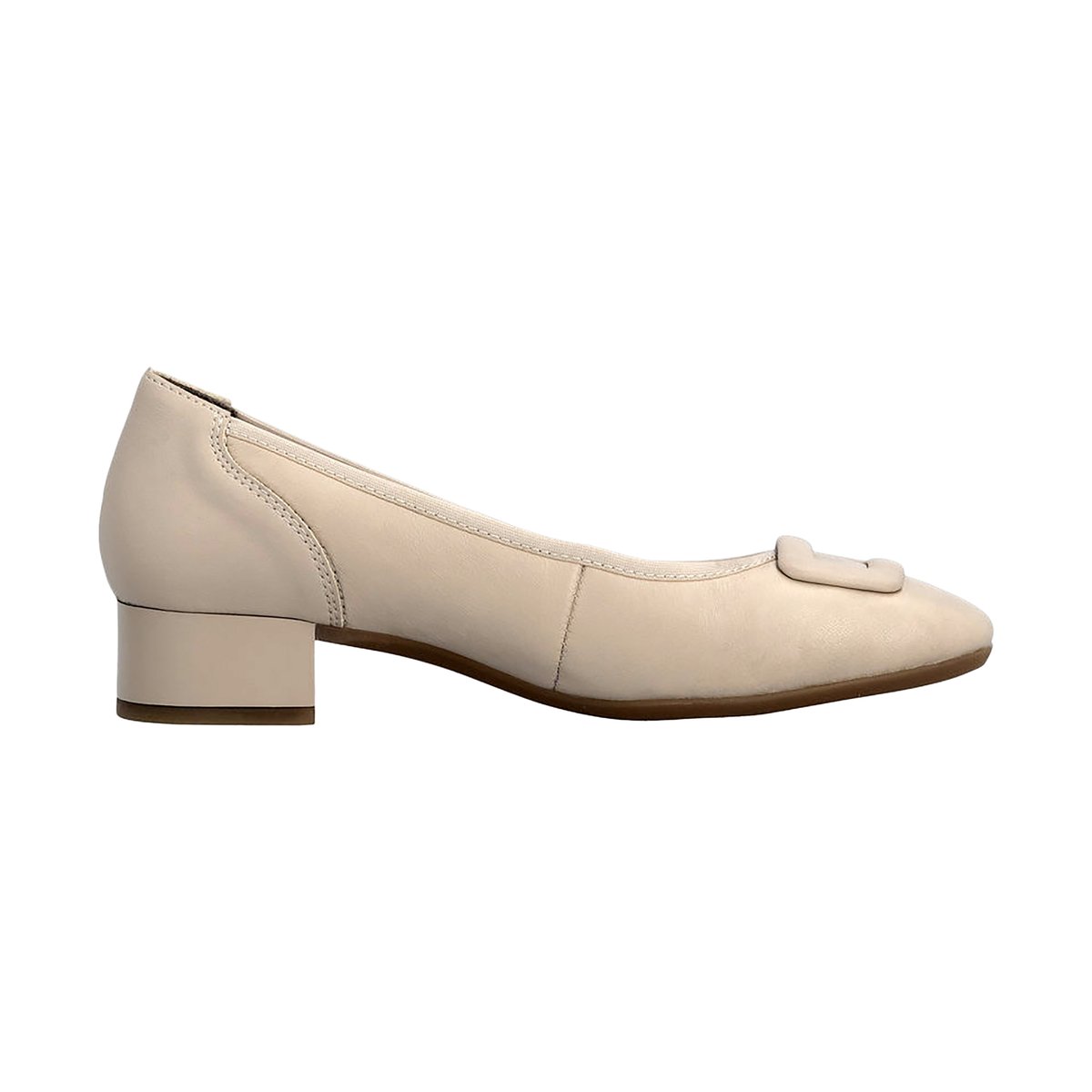 Ballerine à Talon Cuir beige, RIEKER