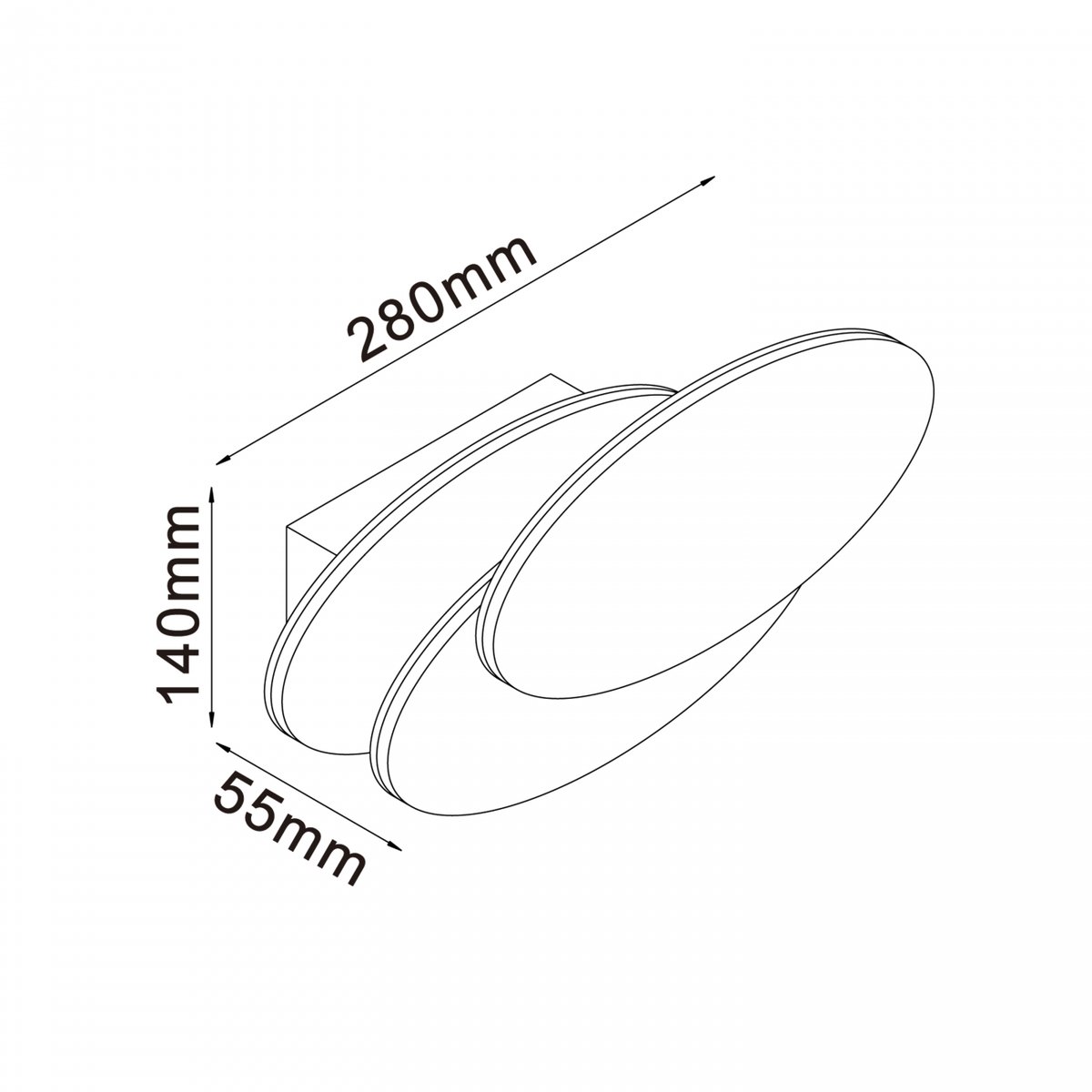 Applique LED triple ovale murale - TRIPLE LUNAR blanc, KOSILUM