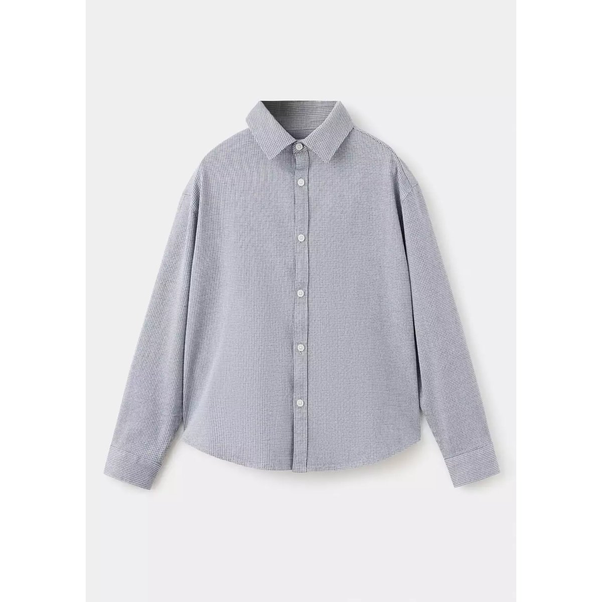 Chemise à carreaux en coton gris, MANGO KIDS